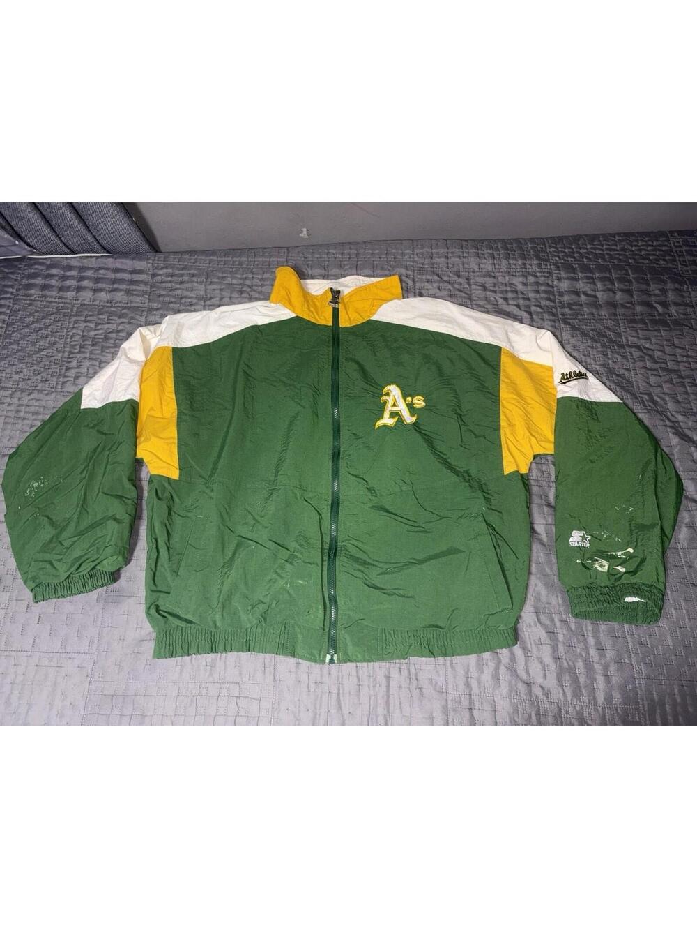 Vintage Oakland Athletics Starter Full-Zip Jacket XL Embroidered Logos